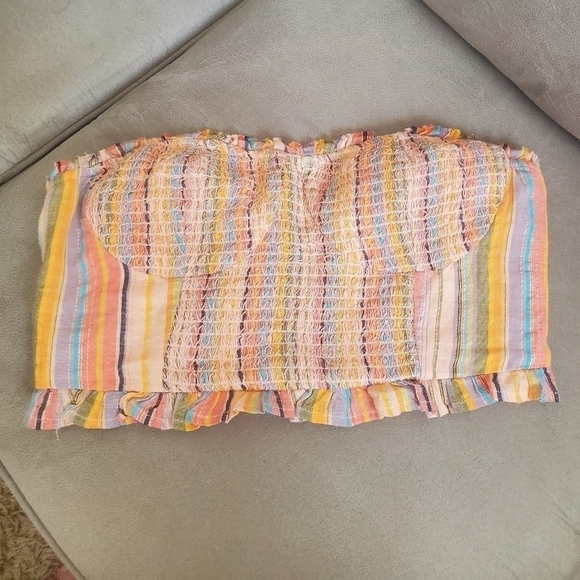 Anthropologie | Pilcro Rainbow Smocked Top size S - Picture 4 of 8